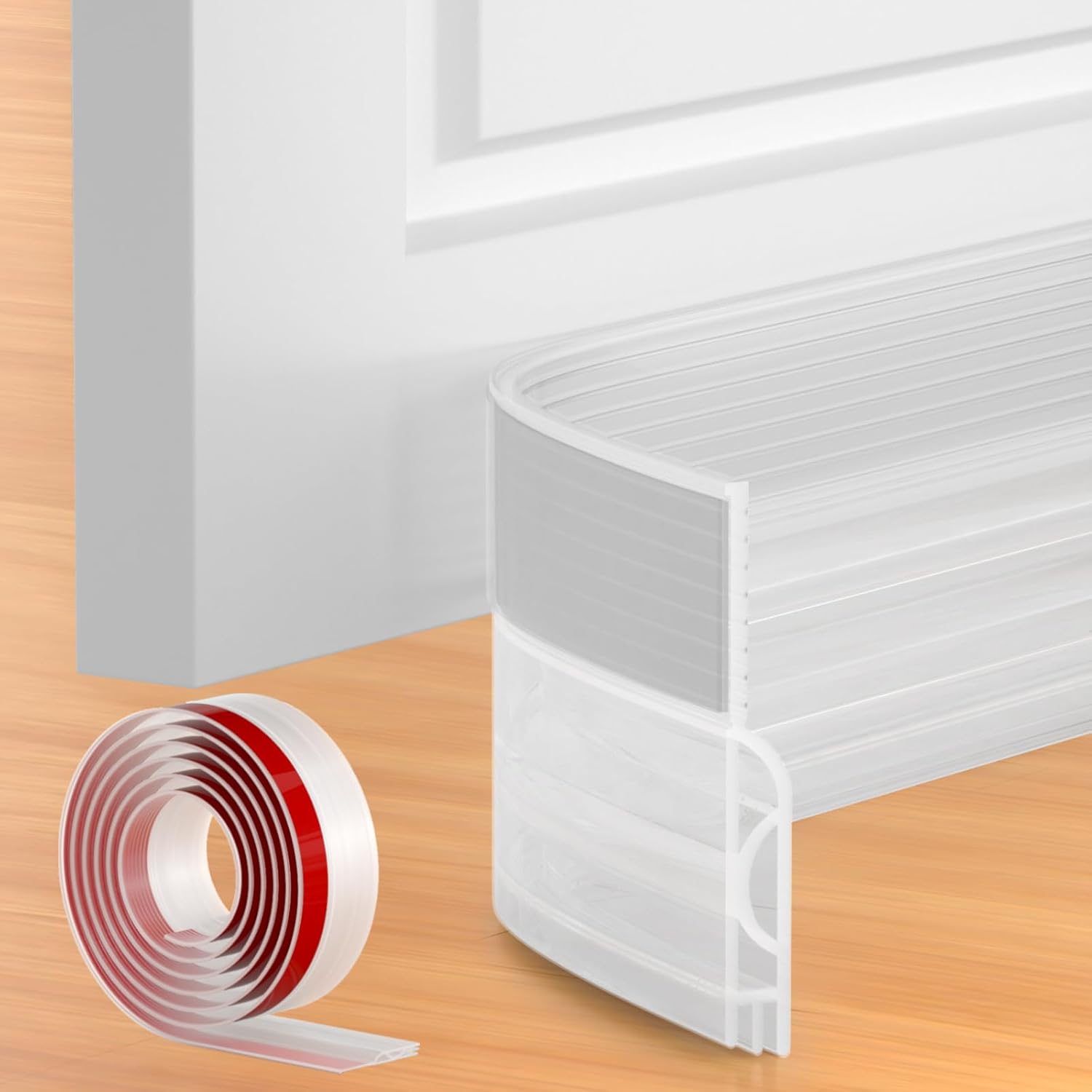 39 Inch Door Draft Stopper 2 Pack Black & Transparent V1258-DP02-C-618