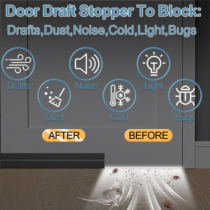 39 Inch Door Draft Stopper 2 Pack Black & Transparent V1258-DP02-C-618
