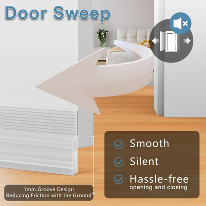 39 Inch Door Draft Stopper 2 Pack Black & Transparent V1258-DP02-C-618