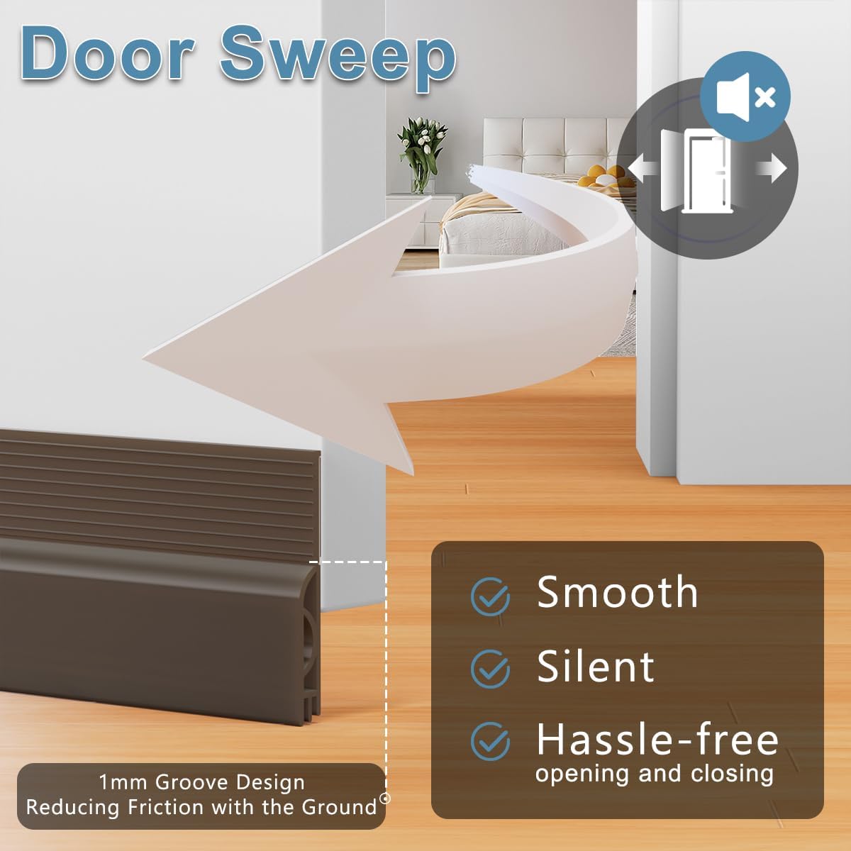 39 Inch Door Draft Stopper 2 Pack Black & Brown V1258-DP02-C-619