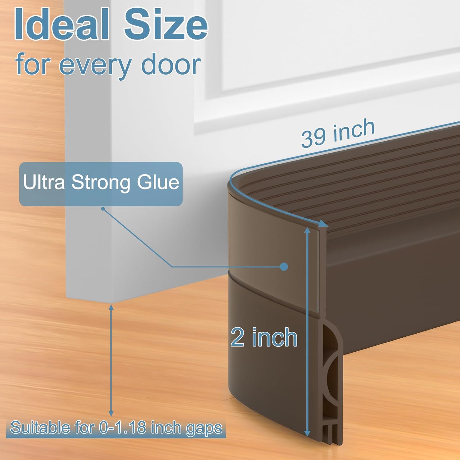 39 Inch Door Draft Stopper 2 Pack Black & Brown V1258-DP02-C-619