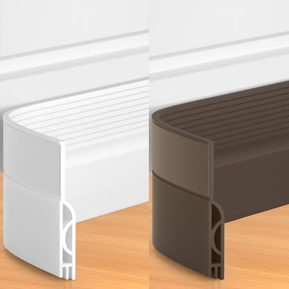 39 Inch Door Draft Stopper 2 Pack White & Brown V1258-DP02-C-622