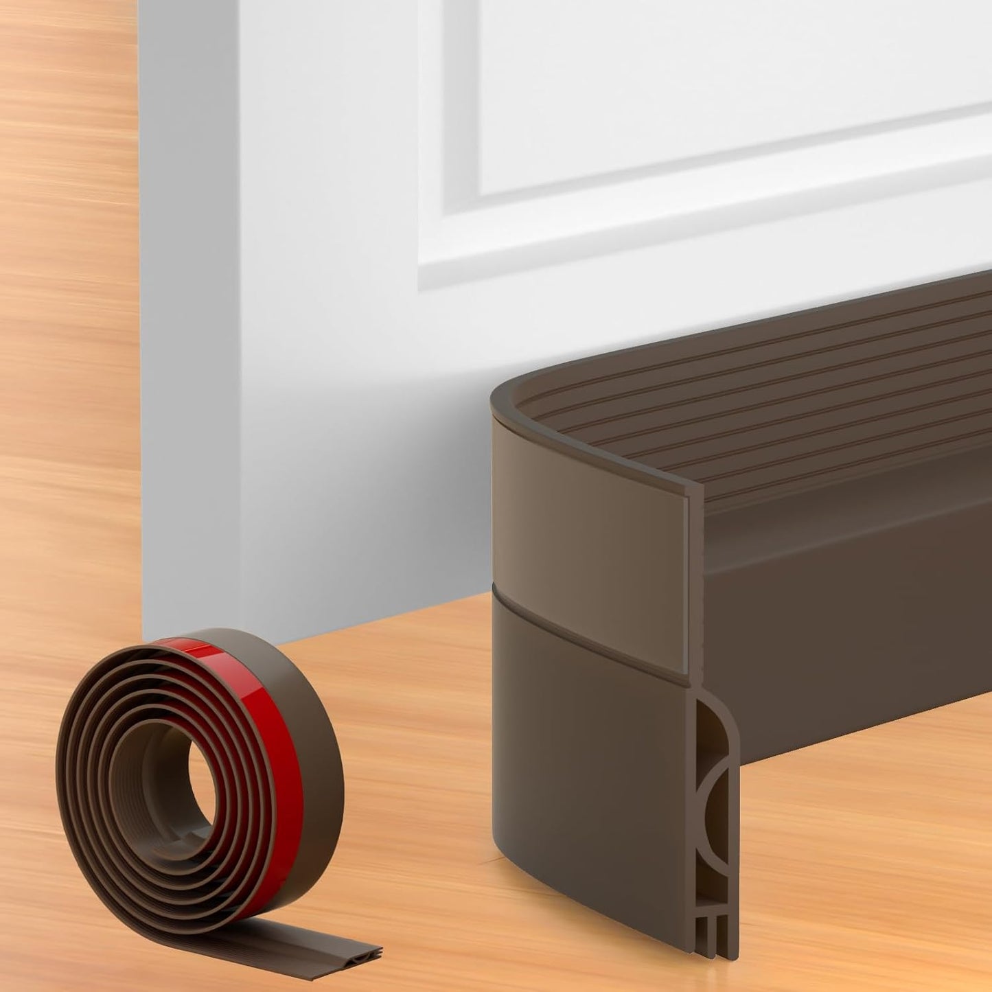 39 Inch Door Draft Stopper 2 Pack White & Brown V1258-DP02-C-622