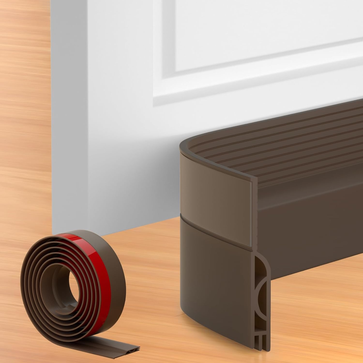 39 Inch Door Draft Stopper 2 Pack White & Brown V1258-DP02-C-622
