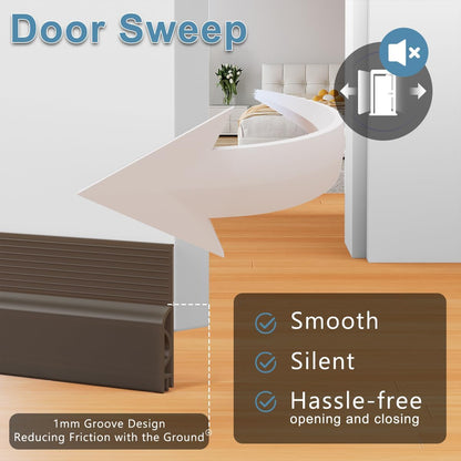 39 Inch Door Draft Stopper 2 Pack White & Brown V1258-DP02-C-622