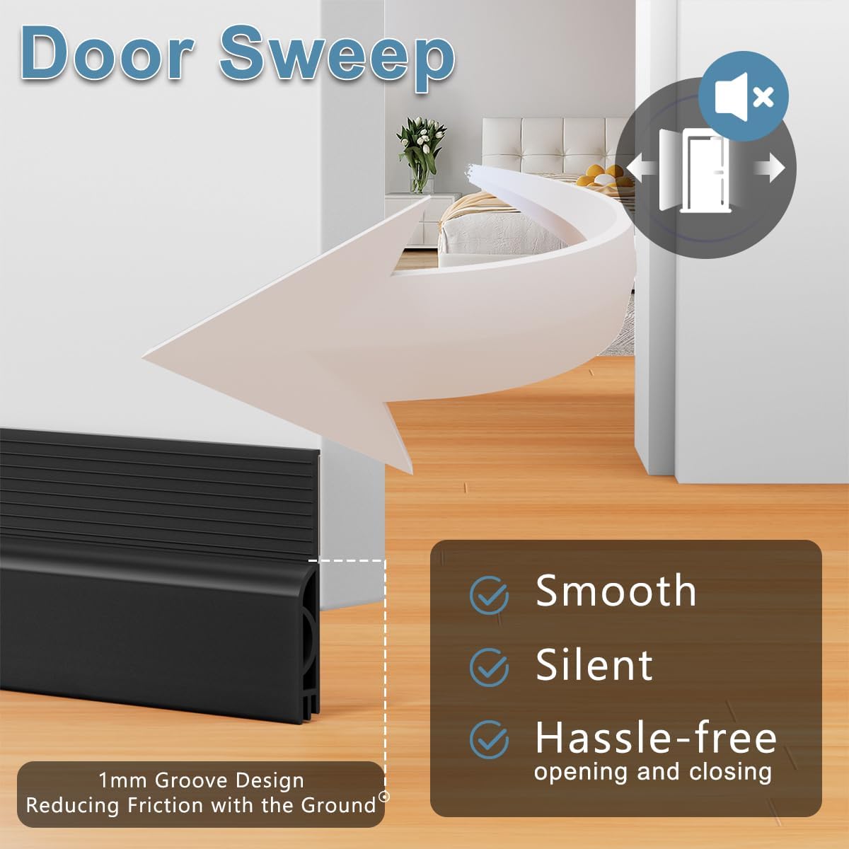 39 Inch Door Draft Stopper 2 Pack White & Black V1258-DP02-C-623