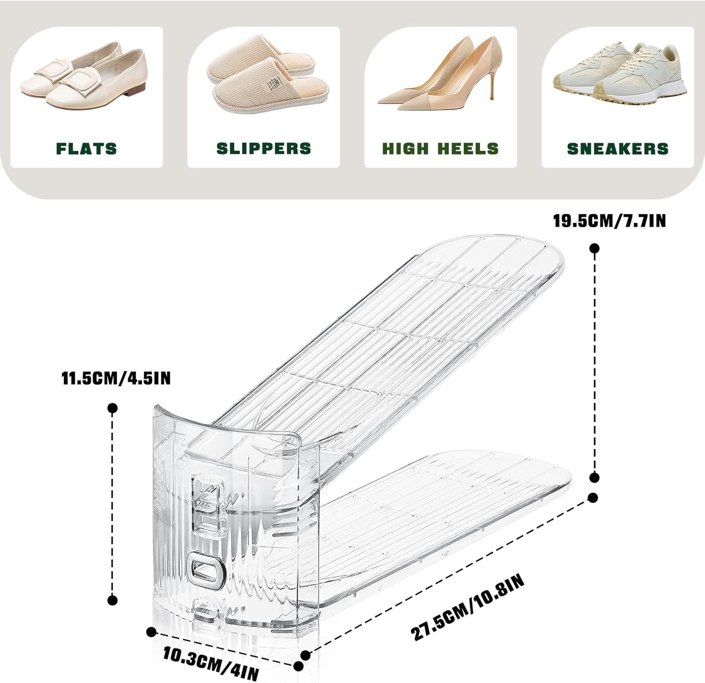 Shoe Slots Organizer for Closet,12PACK Shoe Stacker Shoe Rack Organizer for Closet Space Saver Storage Shoe V1258-DP02-C-624
