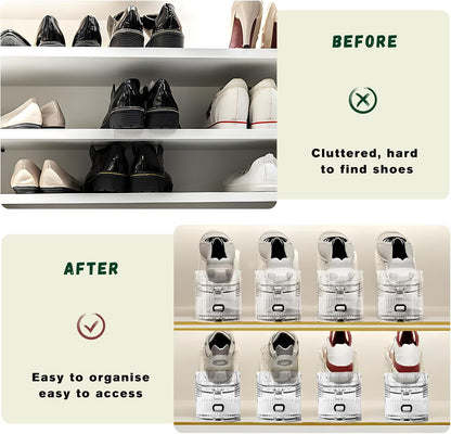 Shoe Slots Organizer for Closet,12PACK Shoe Stacker Shoe Rack Organizer for Closet Space Saver Storage Shoe V1258-DP02-C-624