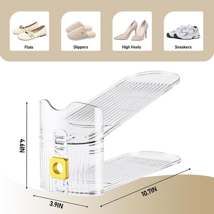 Shoe Slots Organizer for Closet, Shoe Stacker Organizer Double Layer Stack Shoe Rack, Shoe Display Shelf 50% V1258-DP02-C-625