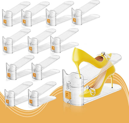 Shoe Slots Organizer for Closet, Shoe Stacker Organizer Double Layer Stack Shoe Rack, Shoe Display Shelf 50% V1258-DP02-C-625