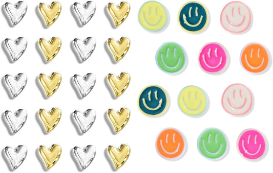 Cute Refrigerator Magnets, Colorful Smile Face Fridge Magnets for Whiteboard Cabinet Locker, Resin Love V1258-DP02-C-63