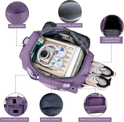 Gym Bag, For Both Men and Women, Foldable, With Shoe Compartment and Wet/Dry Compartment V1258-DP02-C-632