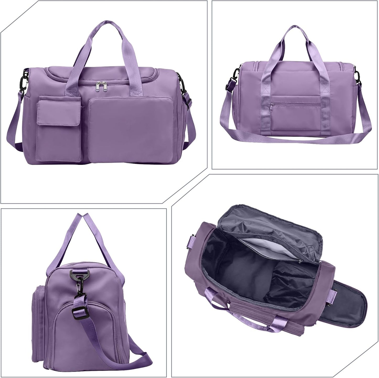 Gym Bag, For Both Men and Women, Foldable, With Shoe Compartment and Wet/Dry Compartment V1258-DP02-C-632