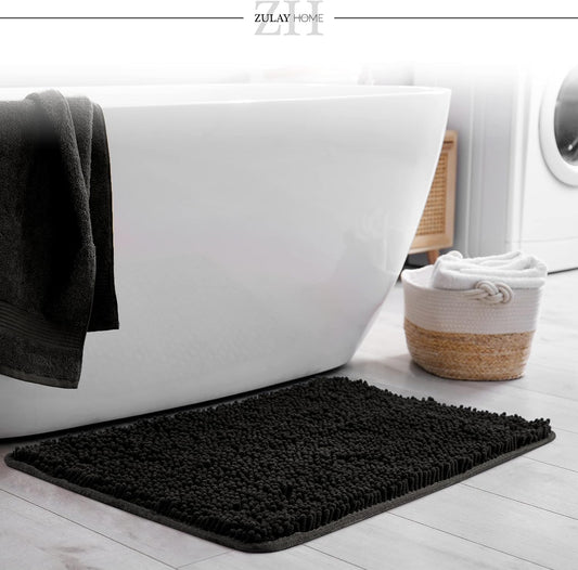 Soft Shaggy Bathroom Rug - Ultra Absorbent Bath Mat - Microfiber Thick Bath Rug for Bathroom, Under The Sink, V1258-DP02-C-637