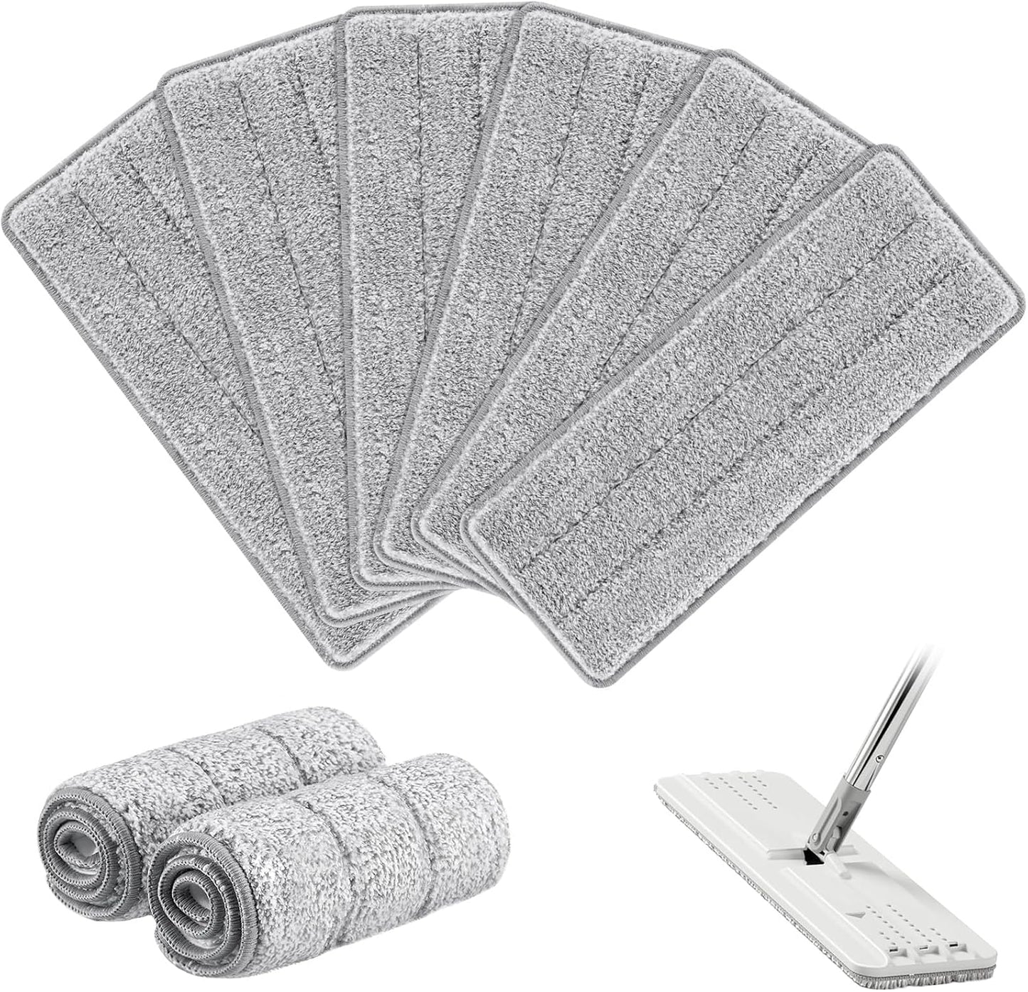 Flat Mop Head Replacement Pads Compatible with Joy-MOOP Mop and Bucket Set, Reusable Washable Squeeze V1258-DP02-C-644