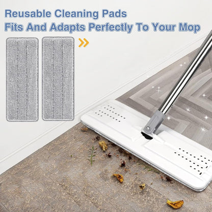 Flat Mop Head Replacement Pads Compatible with Joy-MOOP Mop and Bucket Set, Reusable Washable Squeeze V1258-DP02-C-644