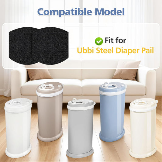 12 Pack Baby Diaper Pail Deodorizer Refills for Ubbi Diaper Pail, Activated Charcoal Odor Absorber Filters V1258-DP02-C-645