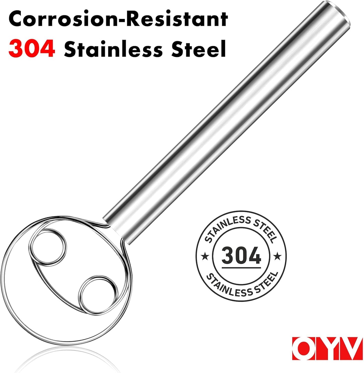 304 Stainless Steel Whisk Set & Danish Dough Whisk, 3 Pack Professional Kitchen Whisks, Metal Whisks for V1258-DP02-C-655