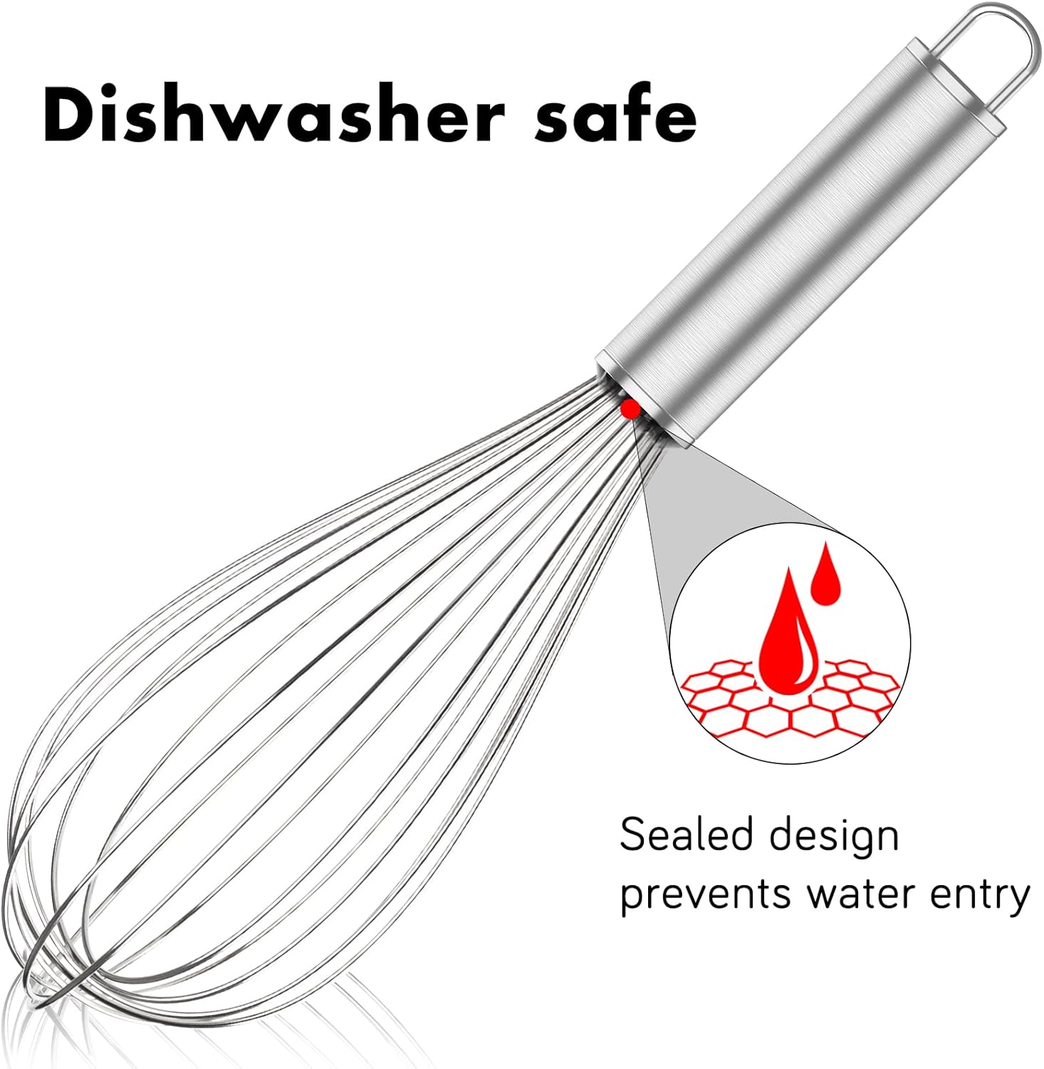 304 Stainless Steel Whisk Set & Danish Dough Whisk, 3 Pack Professional Kitchen Whisks, Metal Whisks for V1258-DP02-C-655