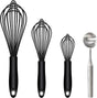 Silicone Whisk & Stainless Steel Ice Cream Scoop Set, Kitchen Essentials for Cooking and Desserts V1258-DP02-C-658