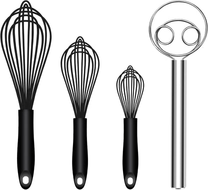 Silicone Whisk & Dough Whisk Set, Kitchen Whisks for Cooking and Baking V1258-DP02-C-660