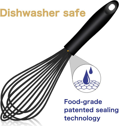Silicone Whisk & Dough Whisk Set, Kitchen Whisks for Cooking and Baking V1258-DP02-C-660