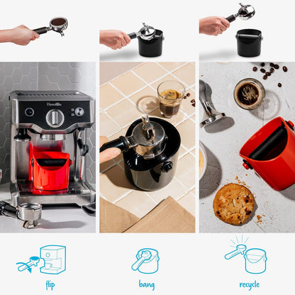 Grindenstein Sturdy, Compact, Modern Space-Saving Espresso Coffee Grind Knock Box - Black V1258-DP02-C-661