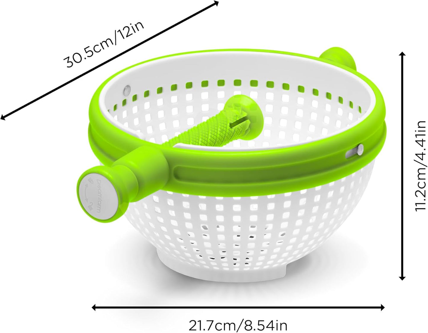 Spina 2-In-1 Easy-To-Use, Collapsible Salad Spinner & Straining Colander for Salad, Fruit, Vegetable, Lettuce V1258-DP02-C-662