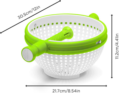 Spina 2-In-1 Easy-To-Use, Collapsible Salad Spinner & Straining Colander for Salad, Fruit, Vegetable, Lettuce V1258-DP02-C-662