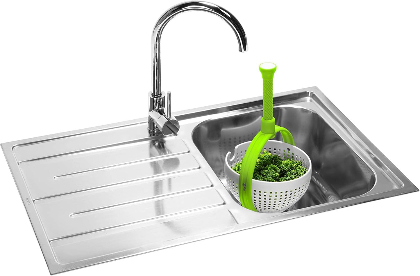 Spina 2-In-1 Easy-To-Use, Collapsible Salad Spinner & Straining Colander for Salad, Fruit, Vegetable, Lettuce V1258-DP02-C-662