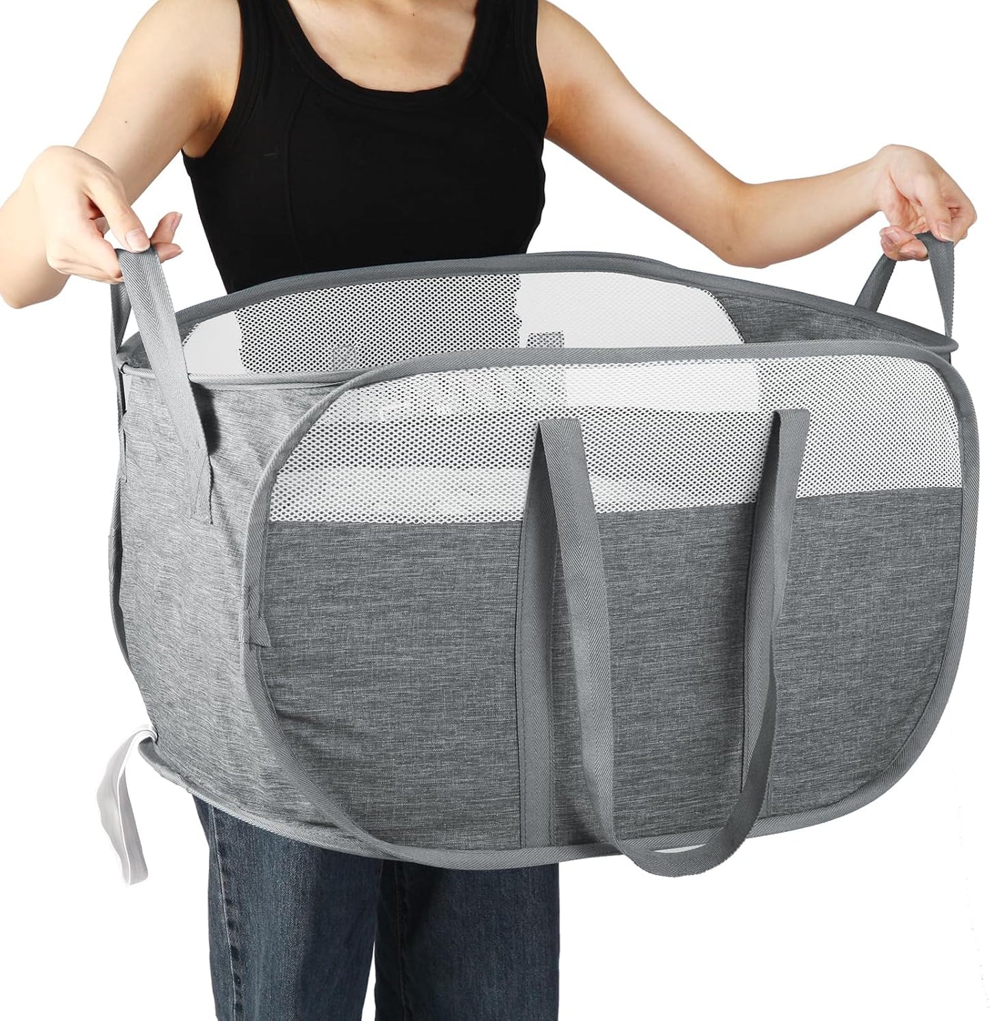 Collapsible Laundry Baskets, Tear Proof Pop Up Laundry Hamper with Dual Handles, Durable Foldable Laundry V1258-DP02-C-664