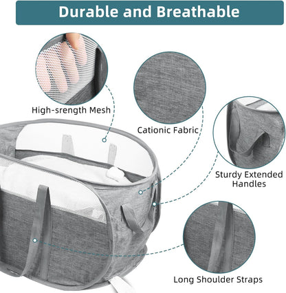 Collapsible Laundry Baskets, Tear Proof Pop Up Laundry Hamper with Dual Handles, Durable Foldable Laundry V1258-DP02-C-664