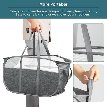 Collapsible Laundry Baskets, Tear Proof Pop Up Laundry Hamper with Dual Handles, Durable Foldable Laundry V1258-DP02-C-664
