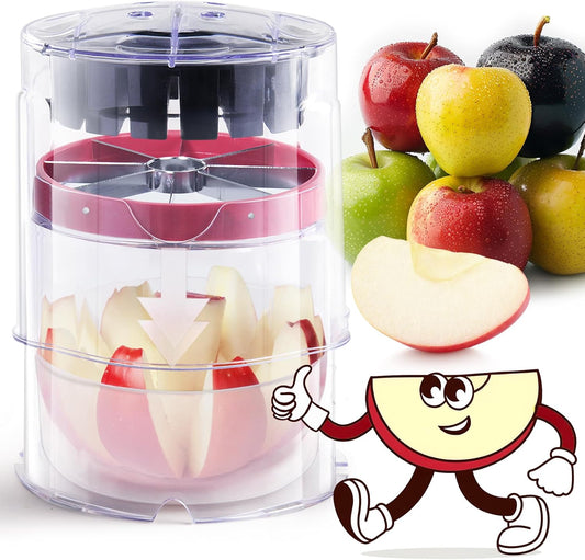5.12-Inch Apple Slicer - 8 Slices, Ultra-Safe & Heavy-Duty Stainless Steel Extra Large Apple Cutter, Upgraded V1258-DP02-C-668