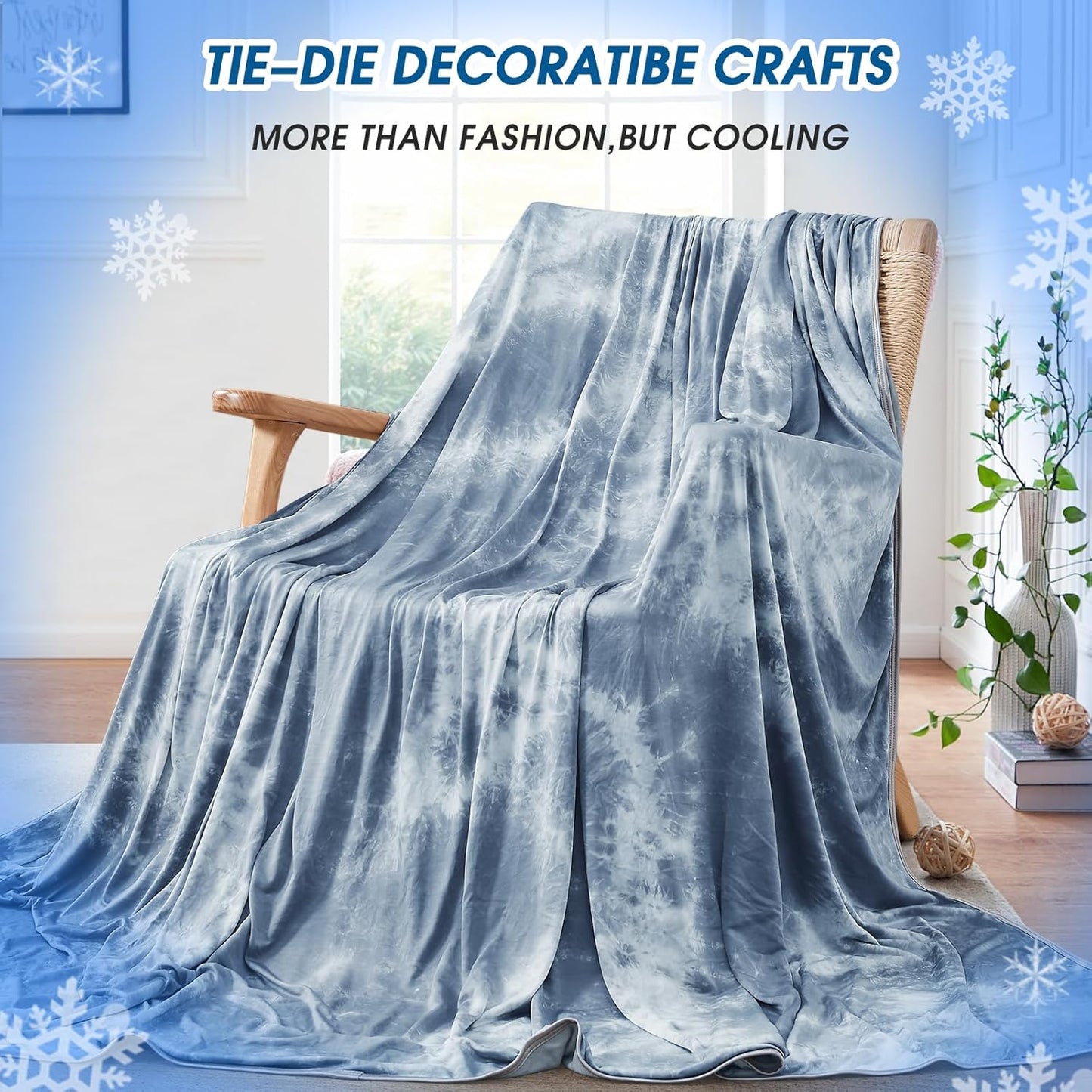 Cooling Blanket King Size for Hot Sleepers Light Blue V1258-DP02-C-672