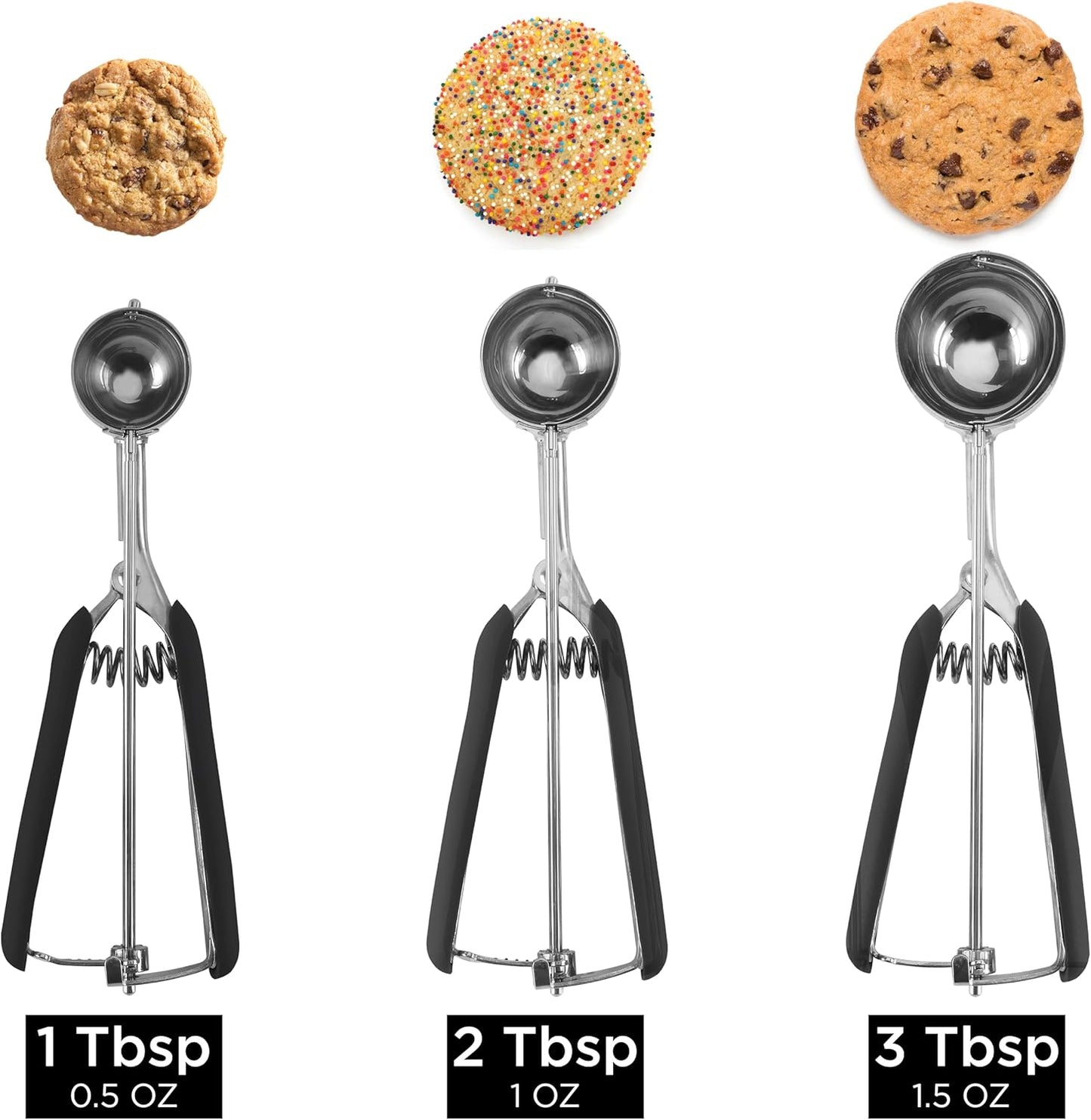 Social Chef Stainless Cookie Scoop Set - Small Cookie Dough Scooper for Great Cookies Sized Cookies - Small V1258-DP02-C-678