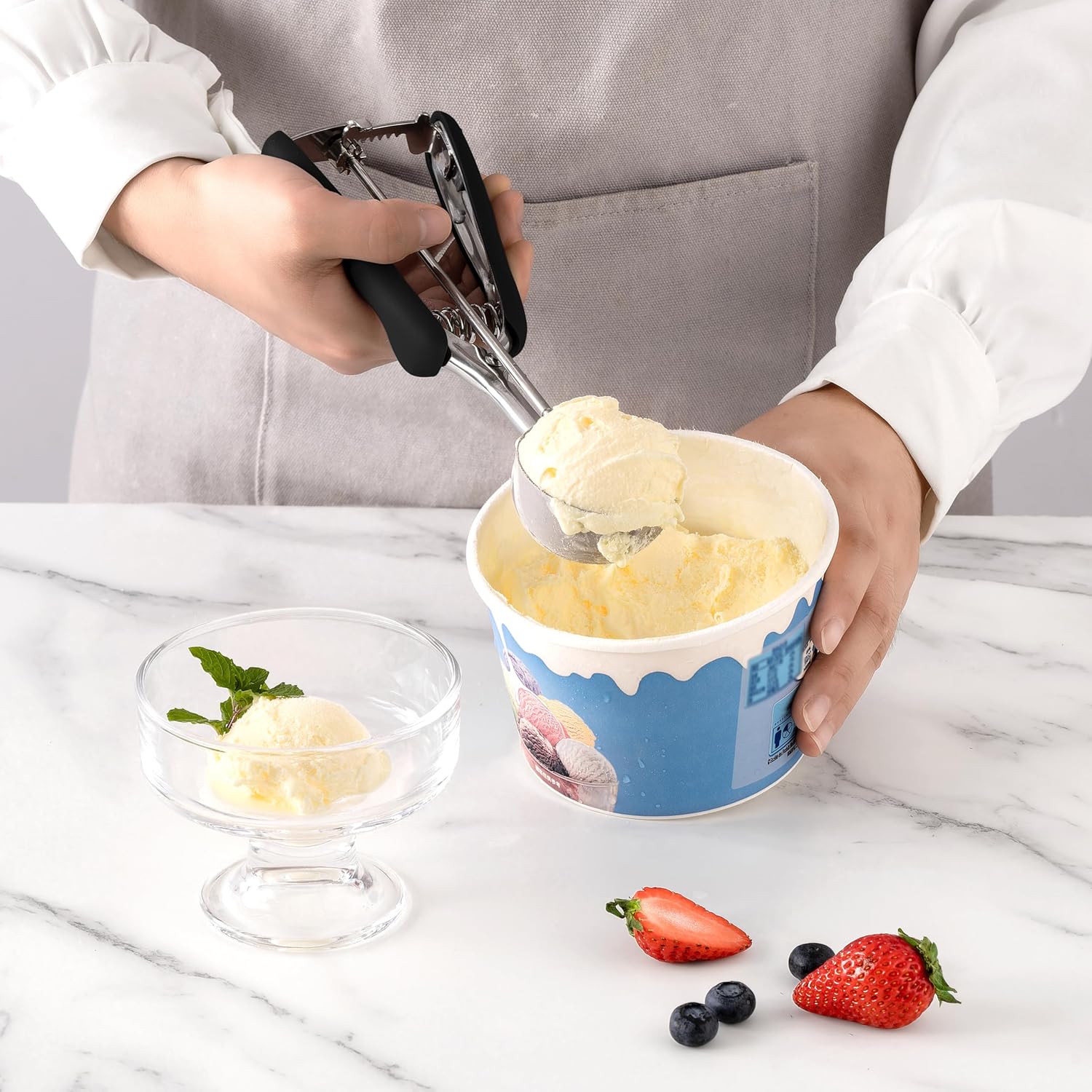 Social Chef Stainless Cookie Scoop Set - Small Cookie Dough Scooper for Great Cookies Sized Cookies - Small V1258-DP02-C-678