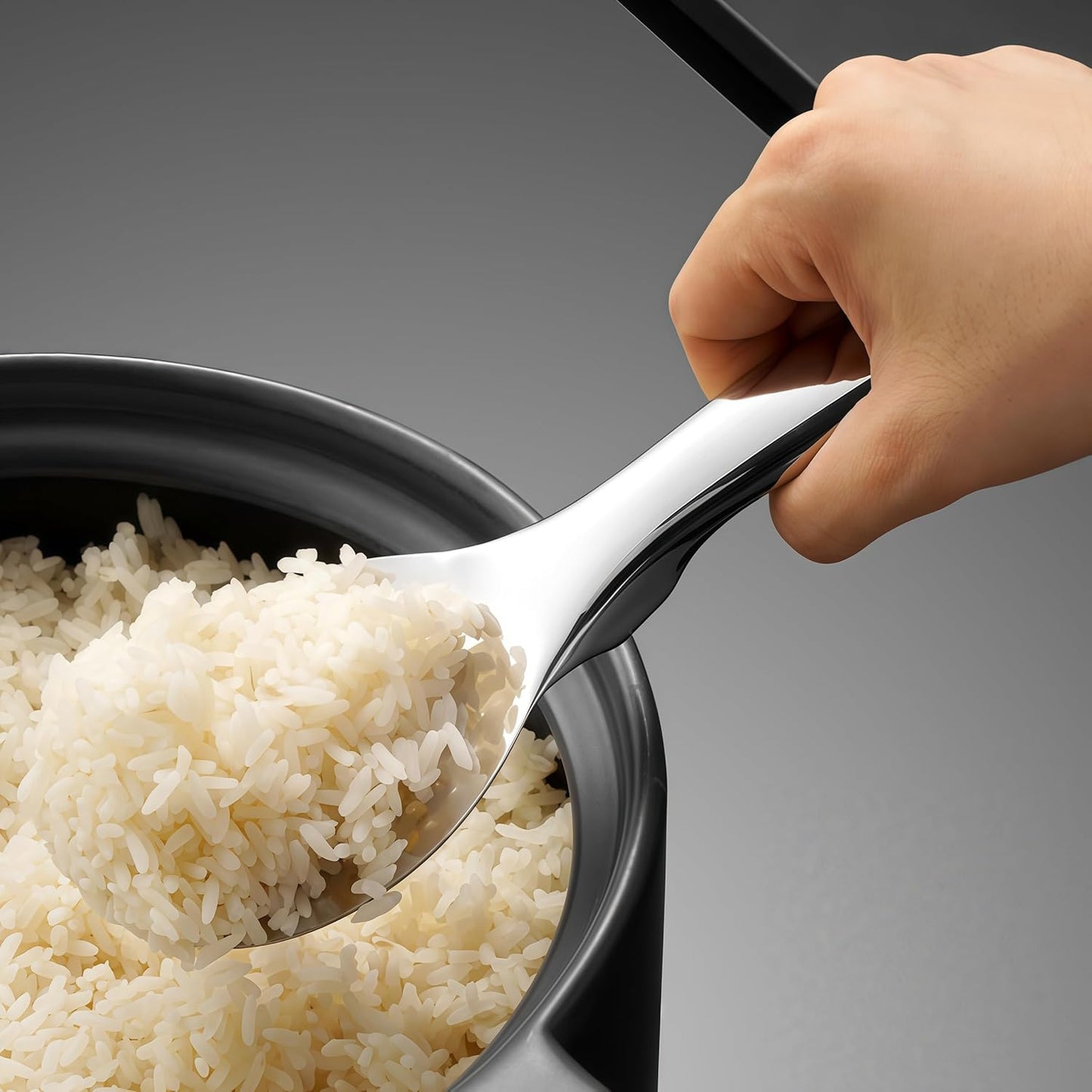 18/8 Stainless Steel Rice Paddle, Non-Stick Rice Spoon, Mirror Finish, Stand-Up Design, Serving Spoon for V1258-DP02-C-681