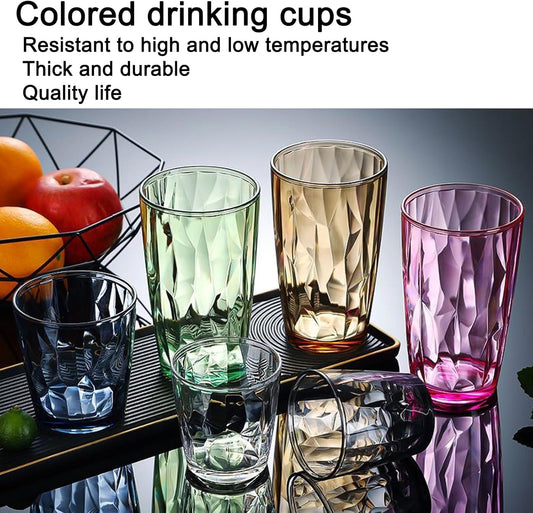 SZKIANGZXC Shatterproof Drinking Cups, Drinking Glasses, Set of 6, Plastic glass cup,16 oz plastic Tumbler V1258-DP02-C-682