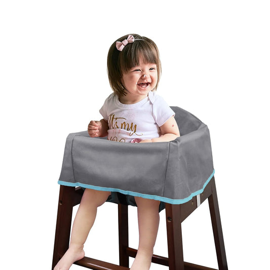 Dual-Belt Baby High Chair Cover, Upgrade Version, for Wooden or Restaurant High Chair, Sturdy and Robust V1258-DP02-C-684