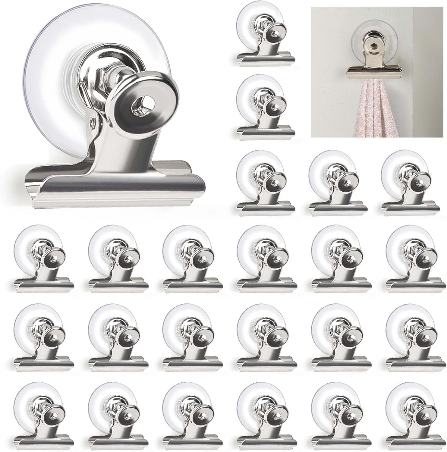 Suction Cup Clips for Windows 24Pcs Suction Clips Clear Suction Cup Clamp Holder Suction Cups with Clips for V1258-DP02-C-689