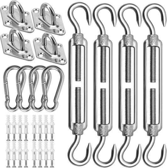 Sun Shade Sail Hardware Kit 6 Inch for Rectangle & Triangle Shade Sail Install, Stainless Steel Shade Sail V1258-DP02-C-693