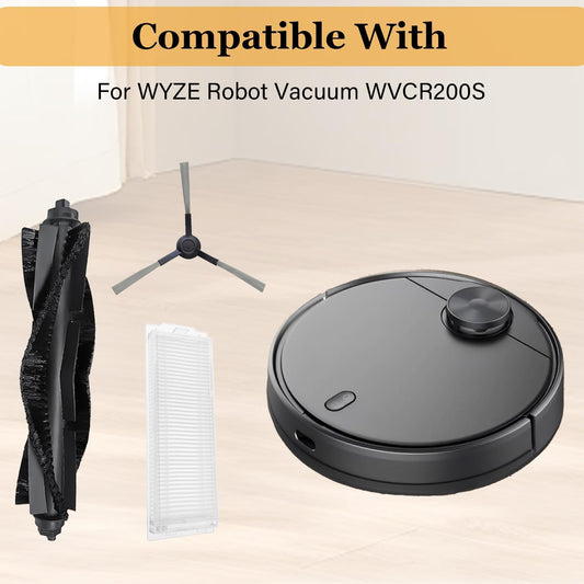 WVCR200S Replacement Parts for WYZE Robot Vacuum Cleaner WVCR200S Spare Accessories, 3 Main Roller Brush, 8 V1258-DP02-C-71