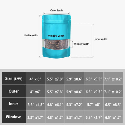 120pcs Mylar Bags for Food Storage+120pcs Holographic Packaging Bags(blue) V1258-DP02-C-714