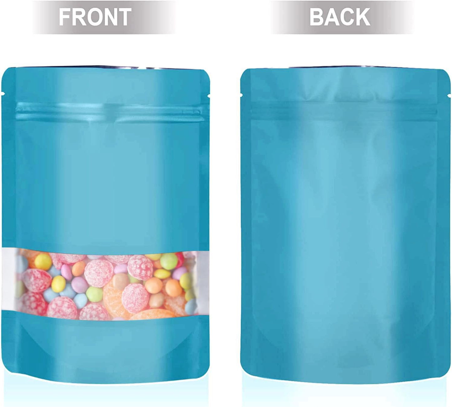 120pcs Mylar Bags for Food Storage+120pcs Holographic Packaging Bags(blue) V1258-DP02-C-714