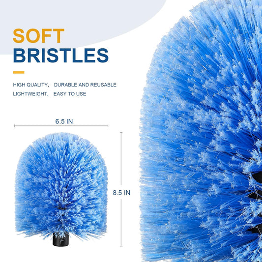 Twist-On Cobweb Duster Head Brush, Fits Standard 3/4 inch Threaded Poles, Attachment Spider Web Duster Brush V1258-DP02-C-717