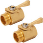 Heavy Duty Brass Garden Hose Shut Off Valve, 3/4 Inch, 2-Pack with 2 Hose Washers V1258-DP02-C-719