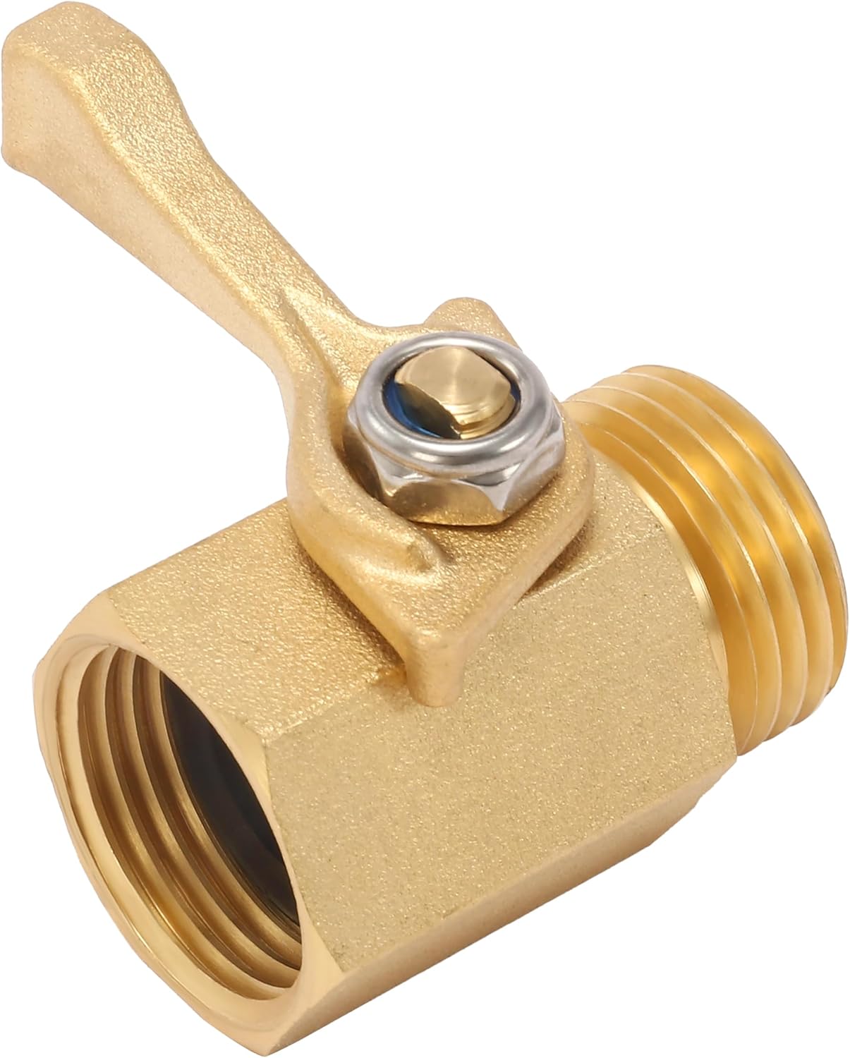 Heavy Duty Brass Garden Hose Shut Off Valve, 3/4 Inch, 2-Pack with 2 Hose Washers V1258-DP02-C-719