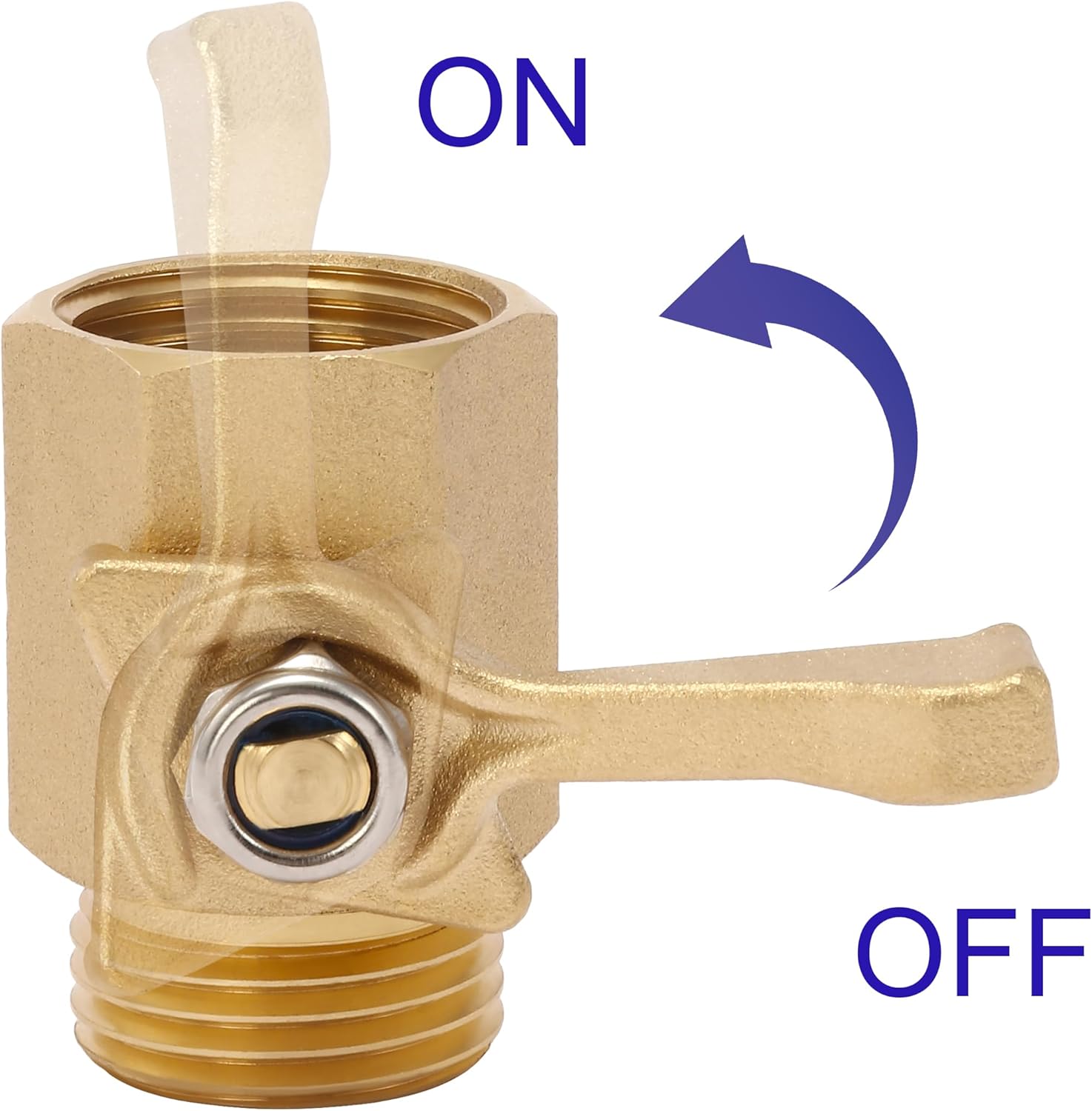 Heavy Duty Brass Garden Hose Shut Off Valve, 3/4 Inch, 2-Pack with 2 Hose Washers V1258-DP02-C-719