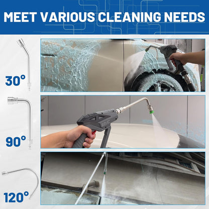 Pressure Washer Extension Wand - Gutter Cleaner Attachment - 30 degrees, 90 degrees, 120 degrees Curved Rod, V1258-DP02-C-720